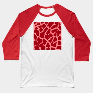 Red Giraffe Print Baseball T-Shirt